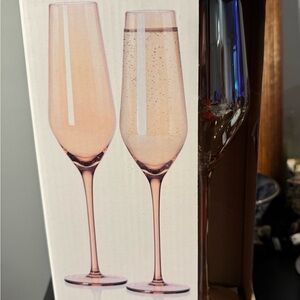Mikasa Pink Champagne Flute Glasses - Set of 2